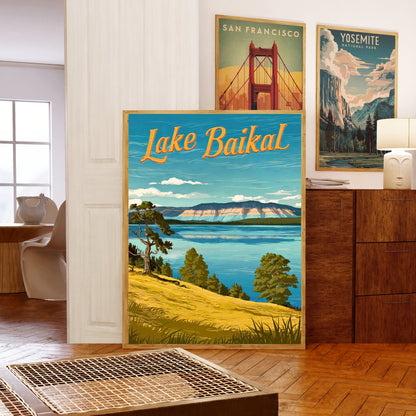 Lake Baikal Vintage Travel Poster  - The Pearl of Siberia