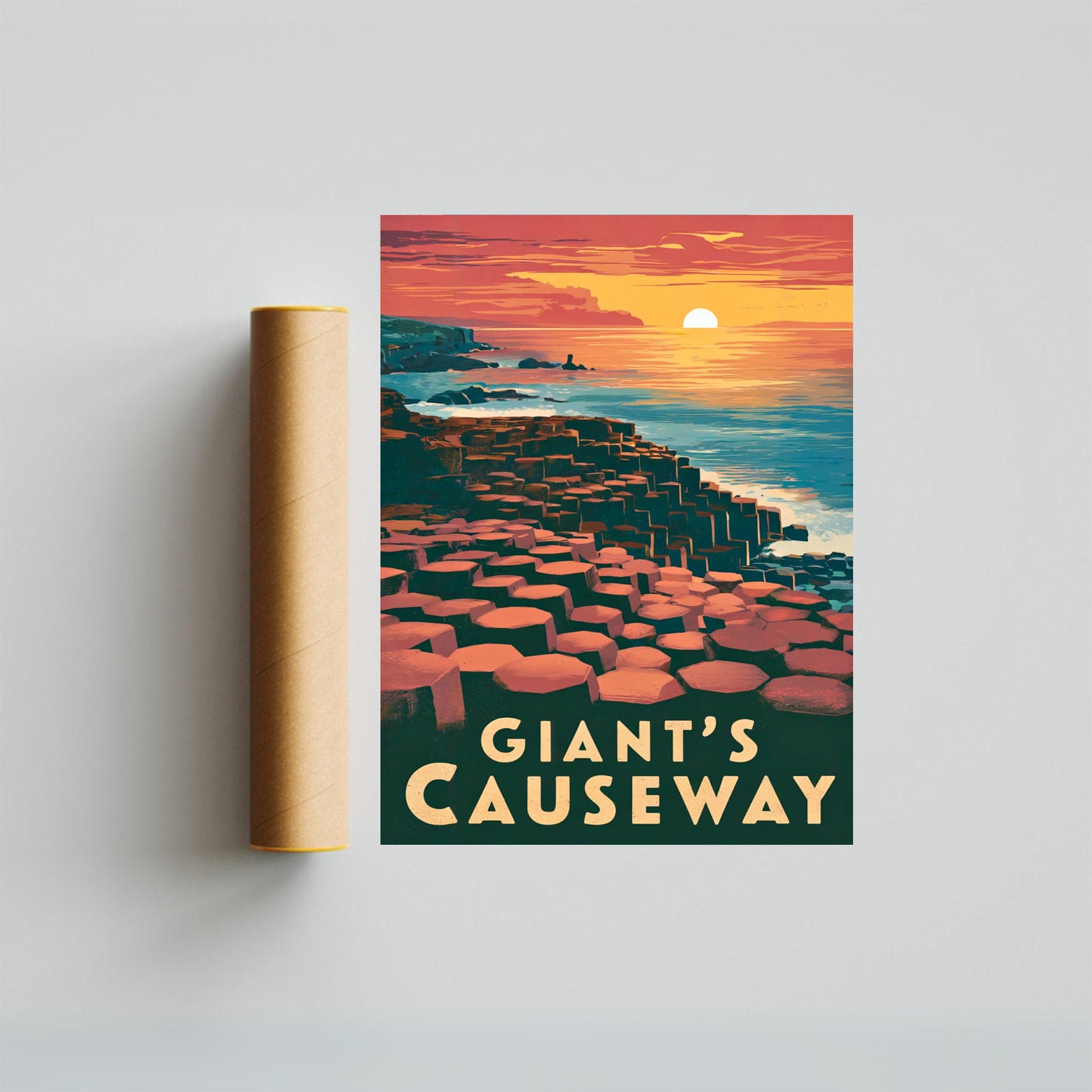 Giant's Causeway Vintage Travel Poster