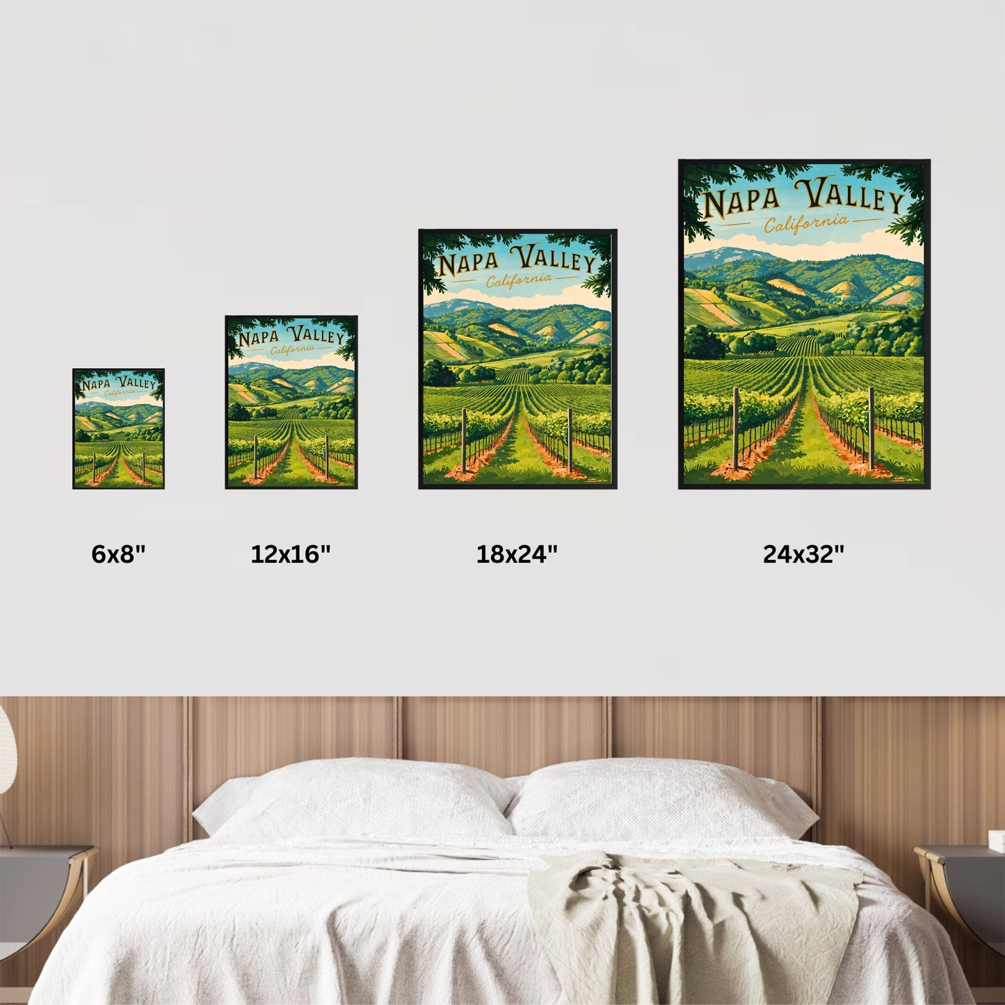 Napa Valley Vintage Travel Poster - Vineyards and Scenic Hills