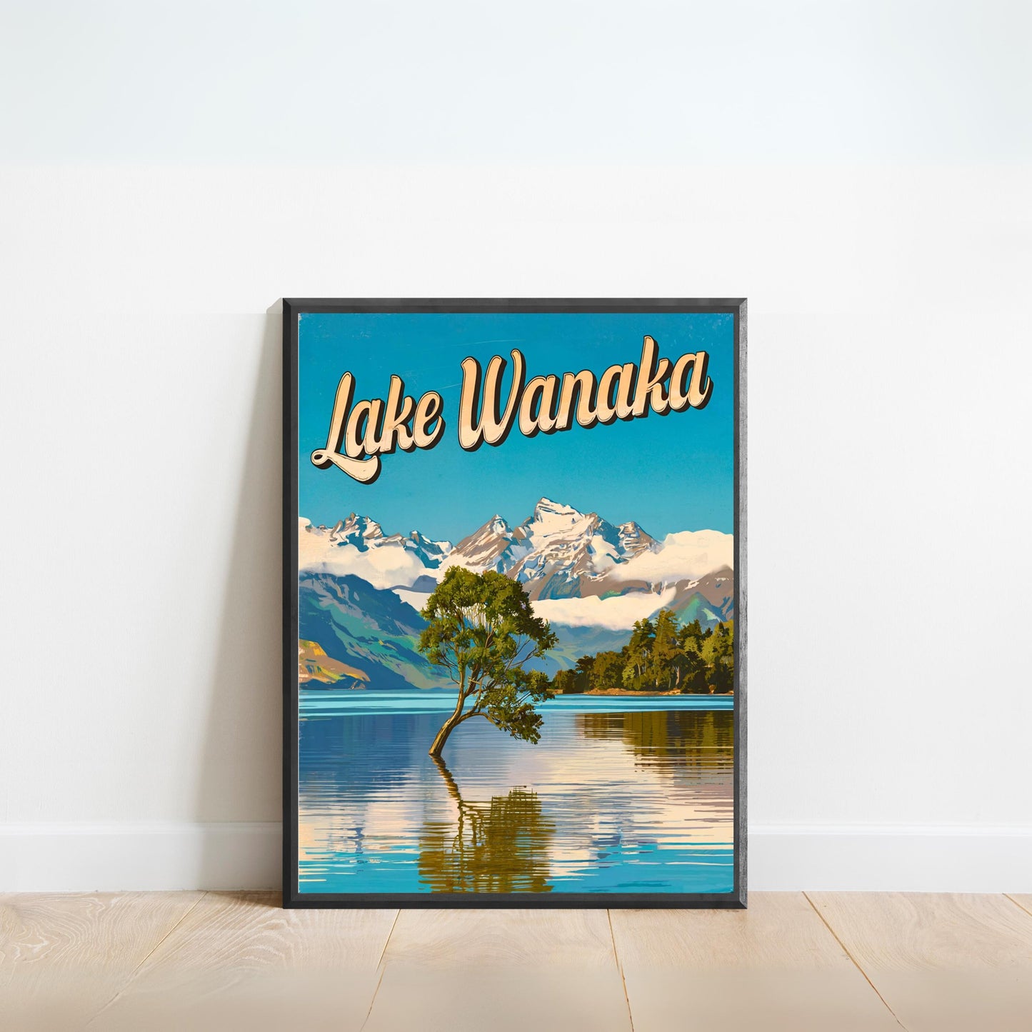 Lake Wanaka Vintage Travel Poster - New Zealand’s Serene Alpine Retreat