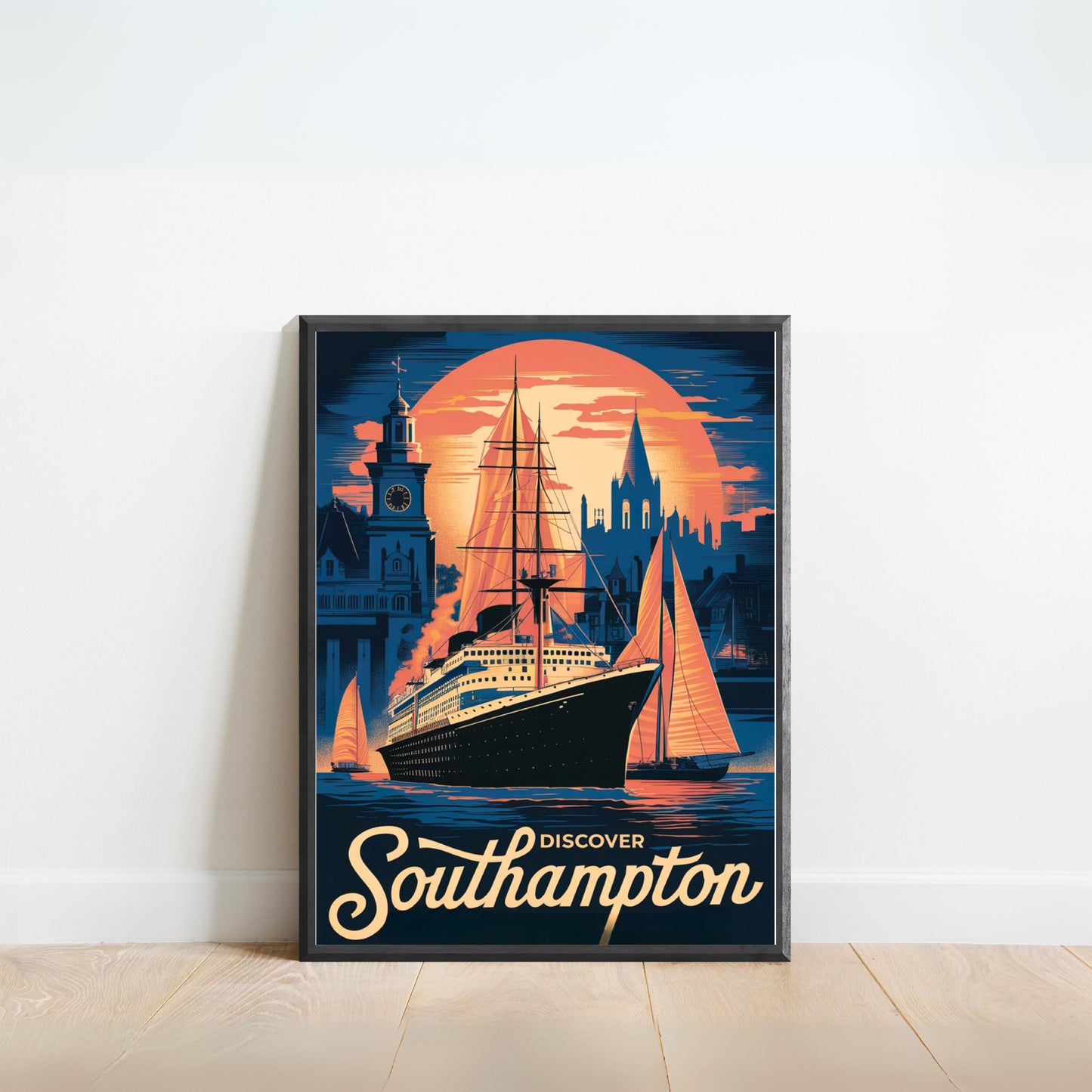 Southampton Vintage Travel Poster - Coastal Gateway