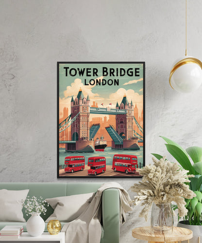 Tower Bridge Vintage Travel Poster - Timeless London Icon