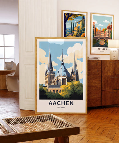 Aachen Church Travel Poster