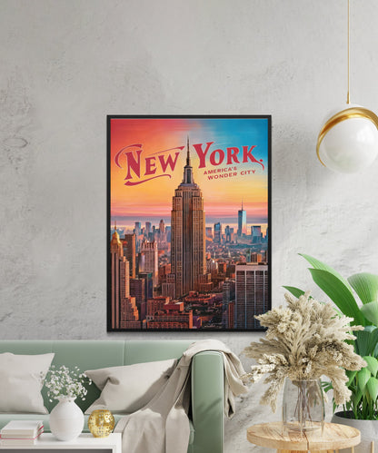 New York Vintage Travel Poster