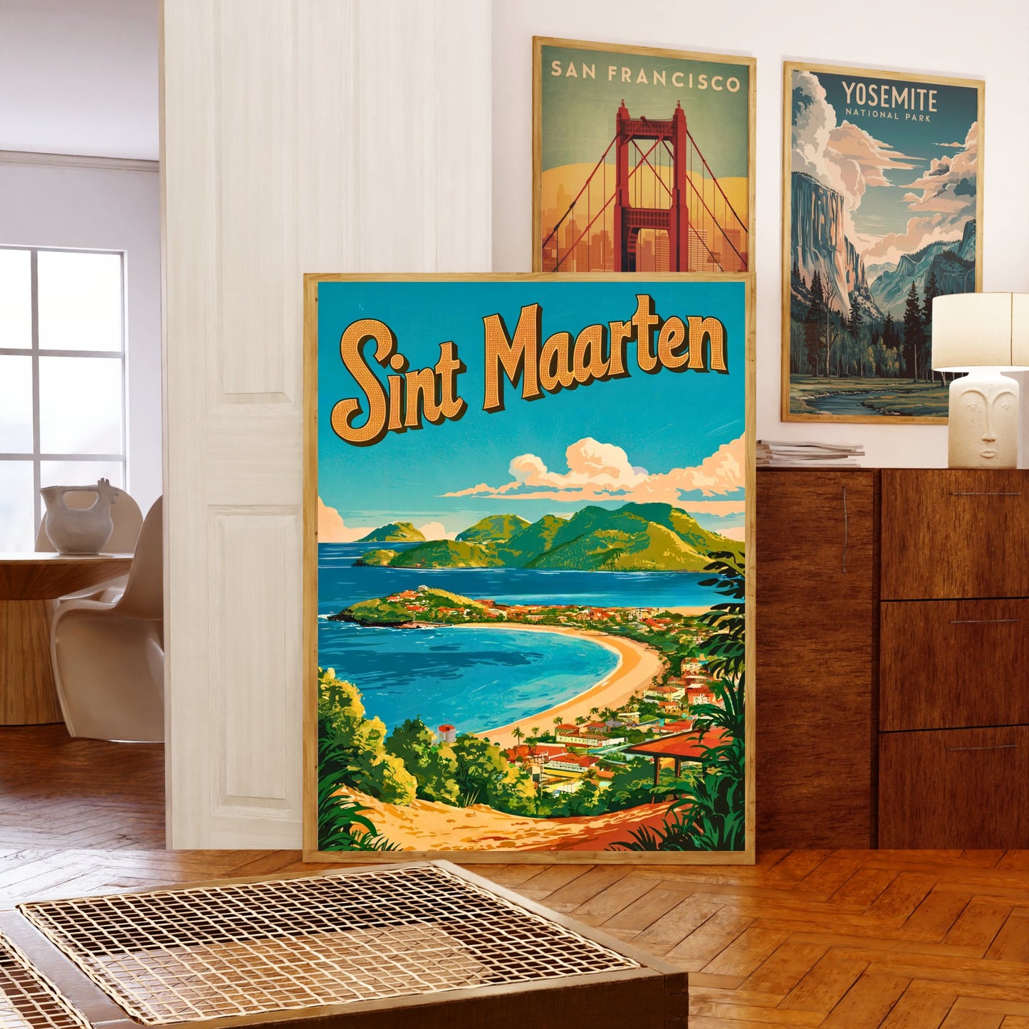 Sint Maarten Vintage Travel Poster - Island of Sun and Culture