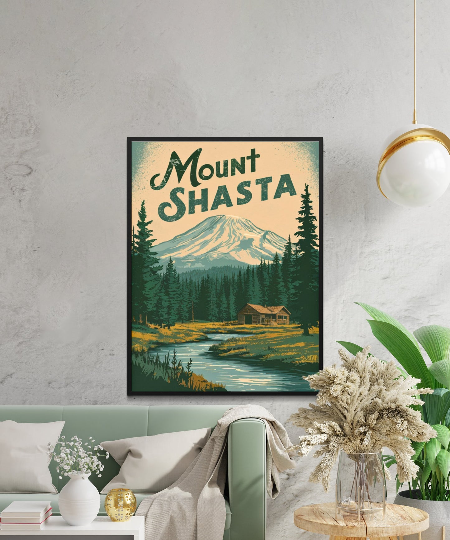 Mount Shasta Vintage Travel Poster - Timeless Alpine Majesty