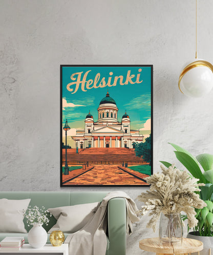 Helsinki Vintage Travel Poster - Gateway to the Baltic