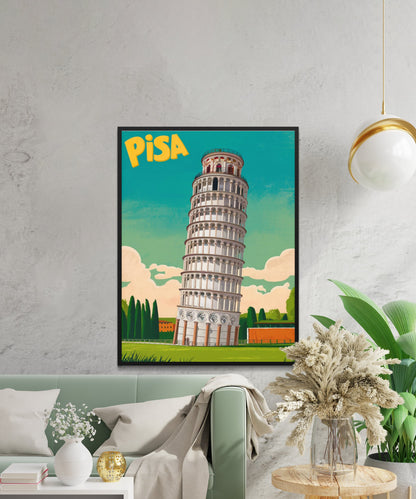 Pisa Vintage Travel Poster