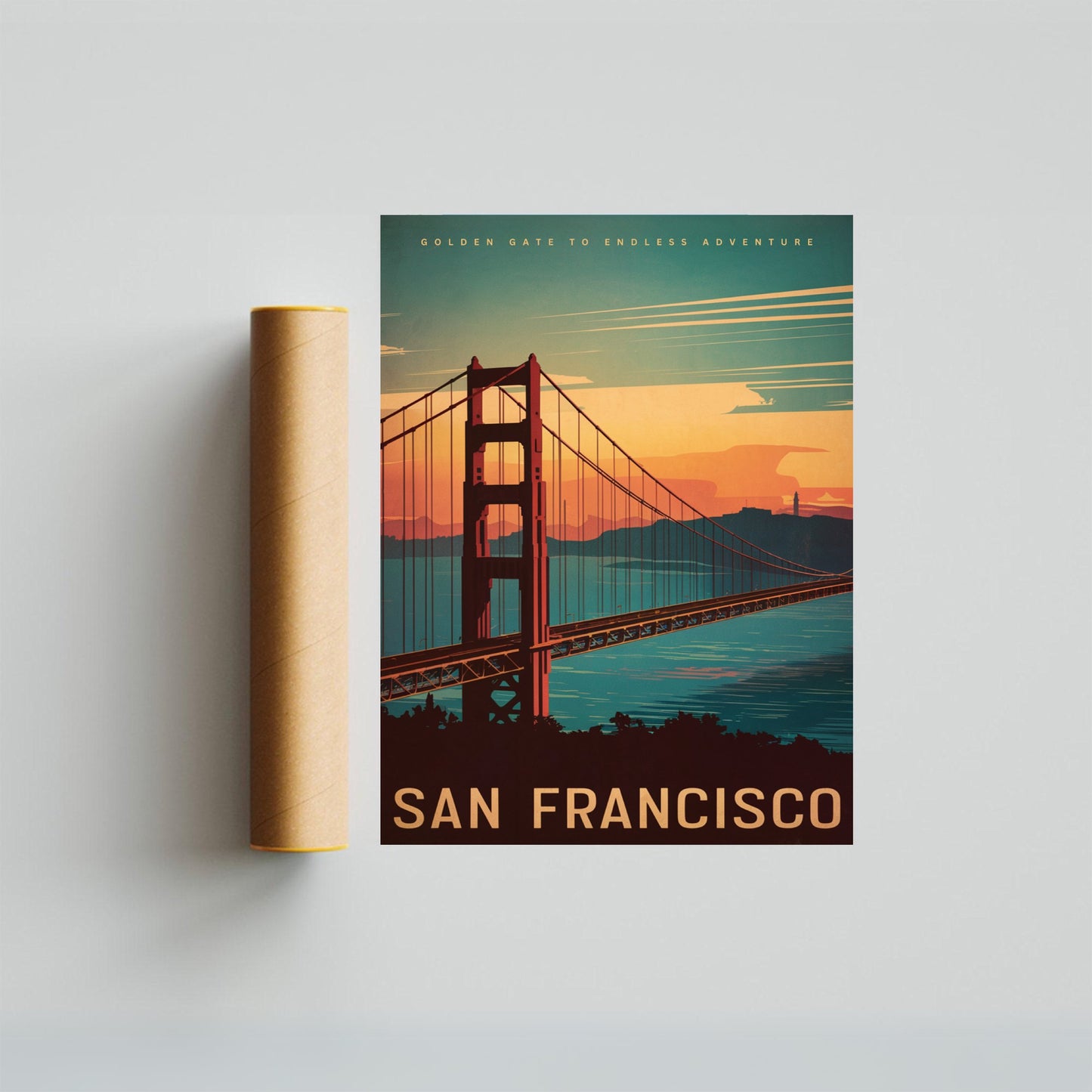 San Francisco Vintage Travel Poster - Bay Area Charm