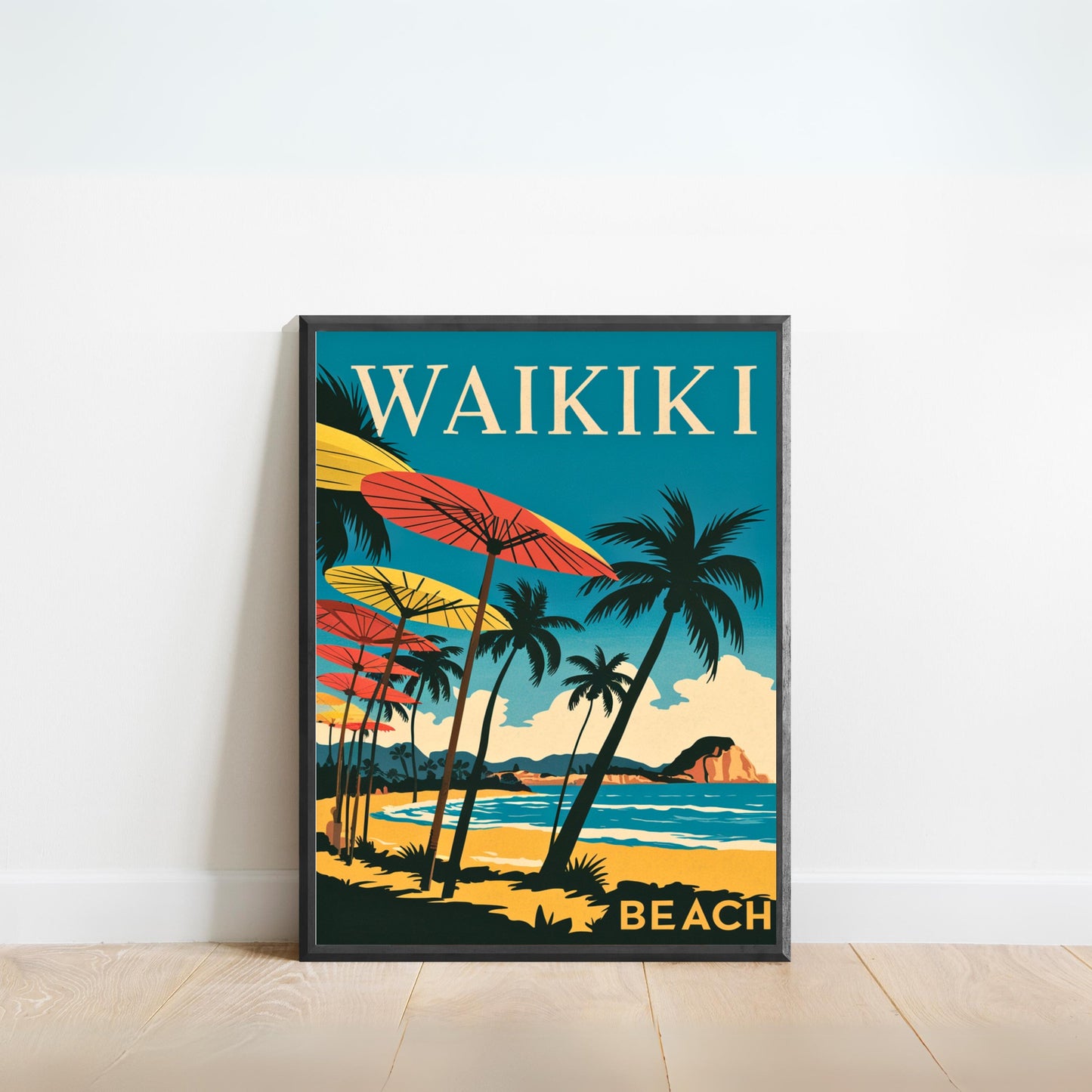 Waikiki Vintage Travel Poster  - Timeless Hawaiian Paradise