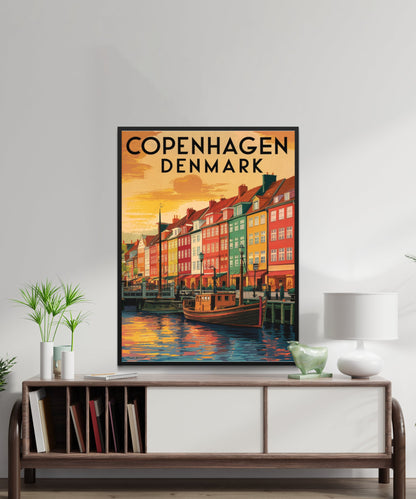 Copenhagen Vintage Travel Poster