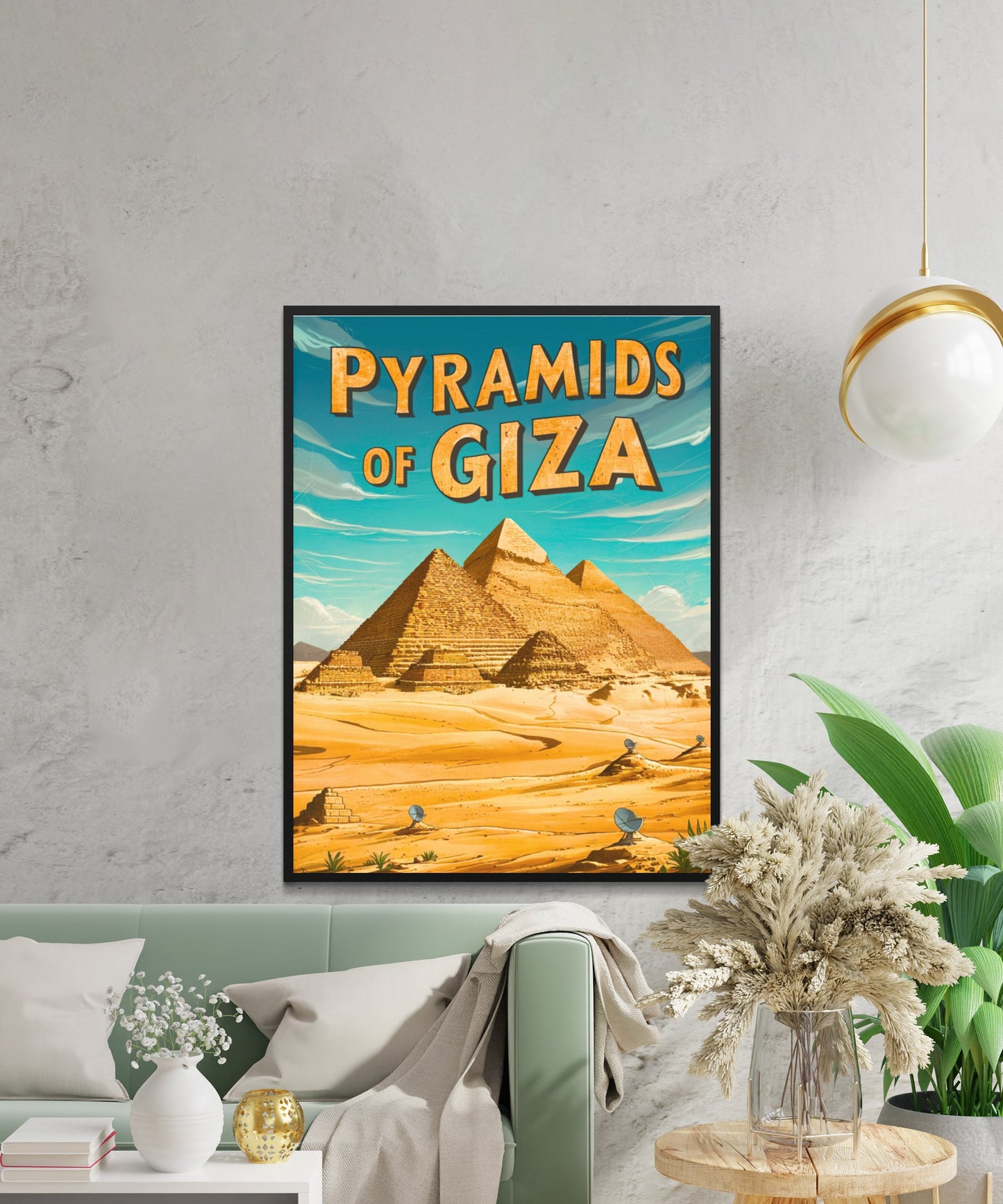 Pyramids of Giza Vintage Travel Poster