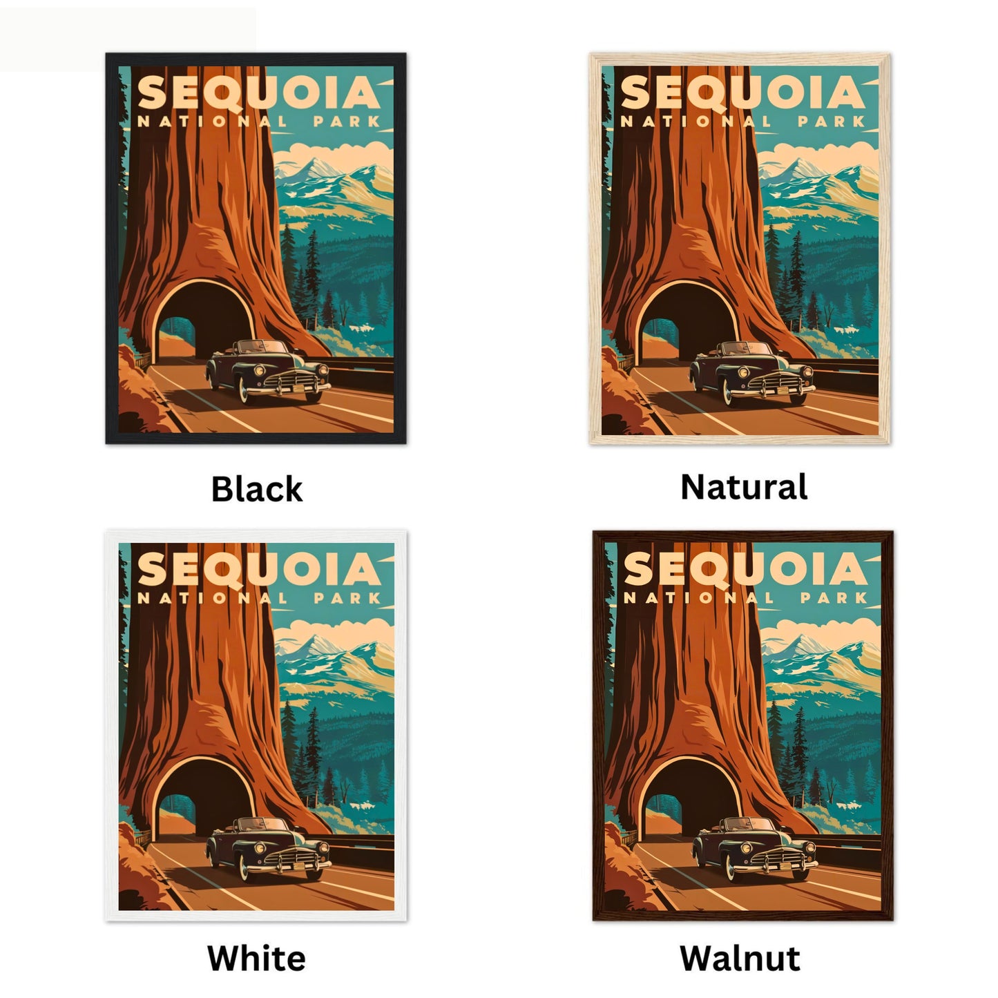 Sequoia National Park Vintage Travel Poster