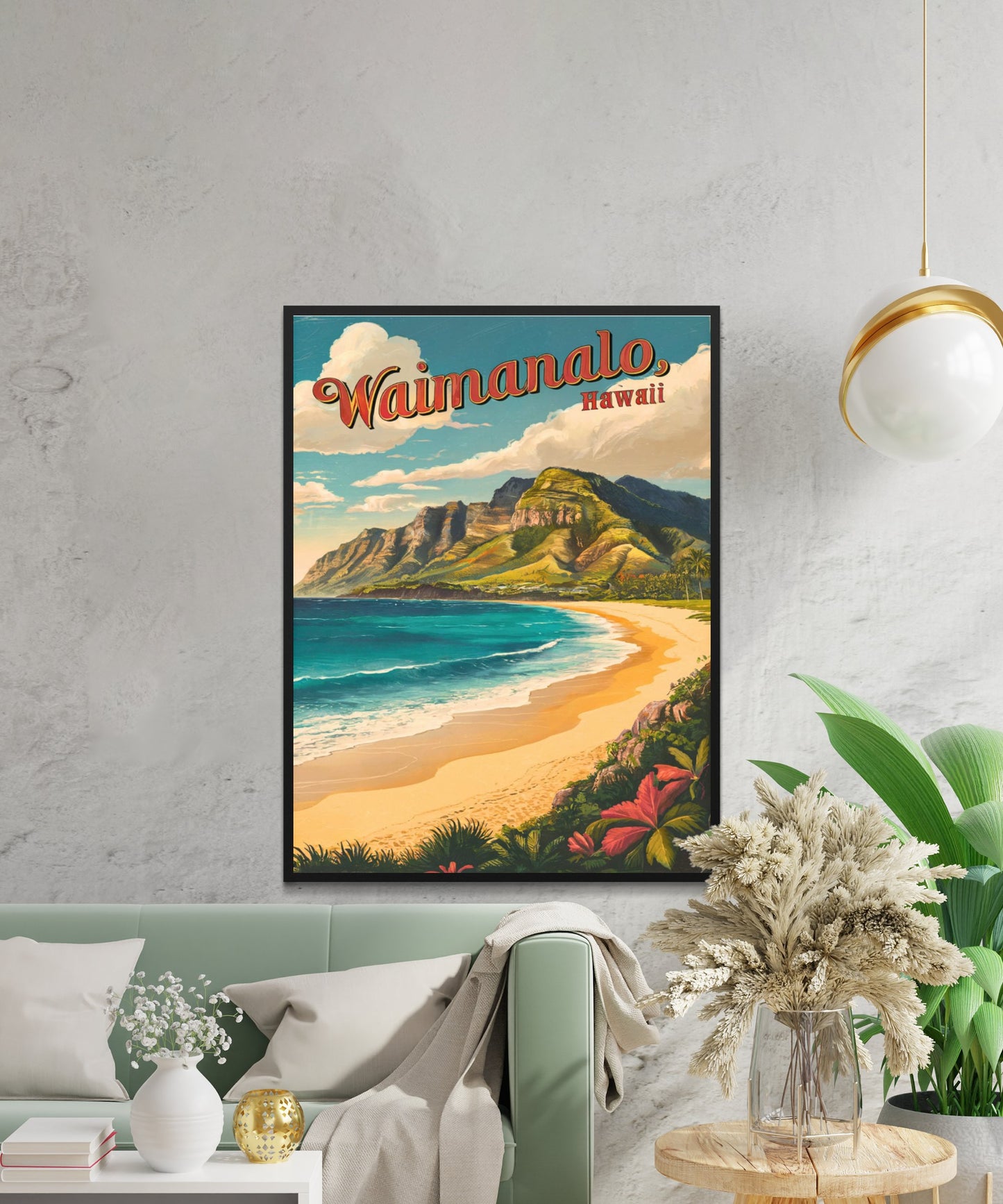 Waimanalo Vintage Travel Poster