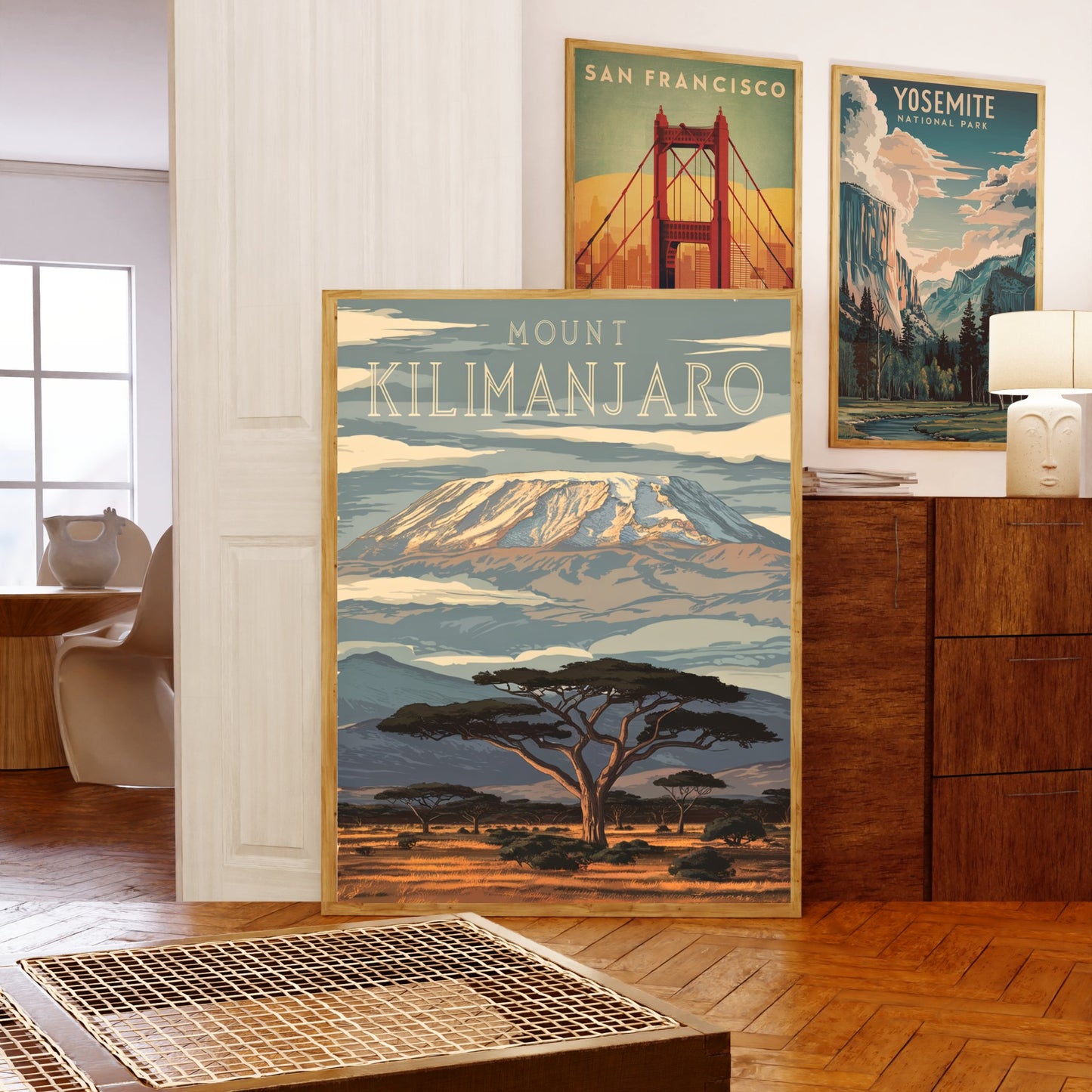 Mount Kilimanjaro Vintage Travel Poster  - Majestic African Peak