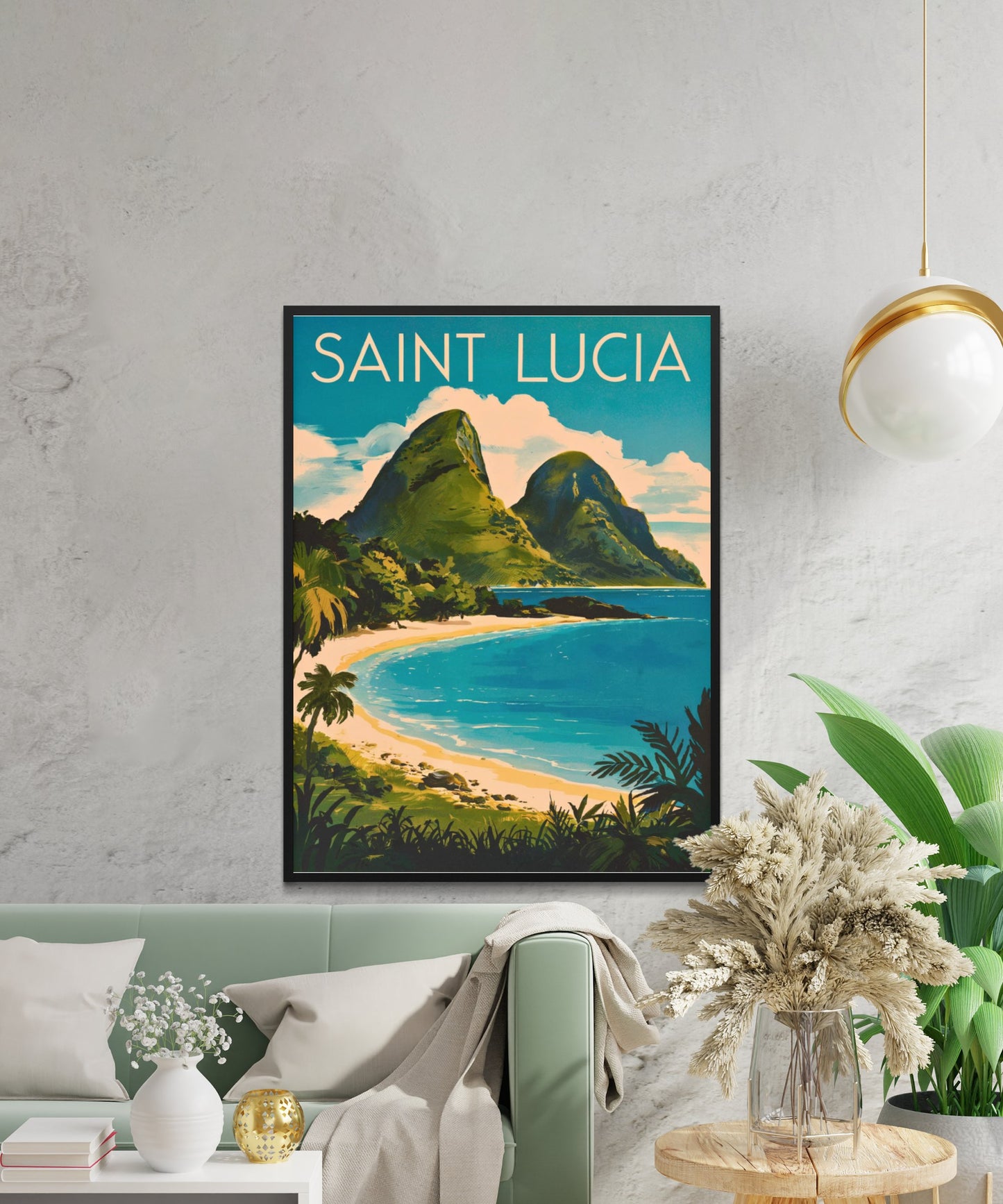 Saint Lucia Vintage Travel Poster