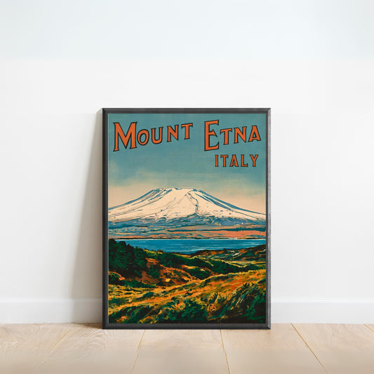 Mount Etna Vintage Travel Poster