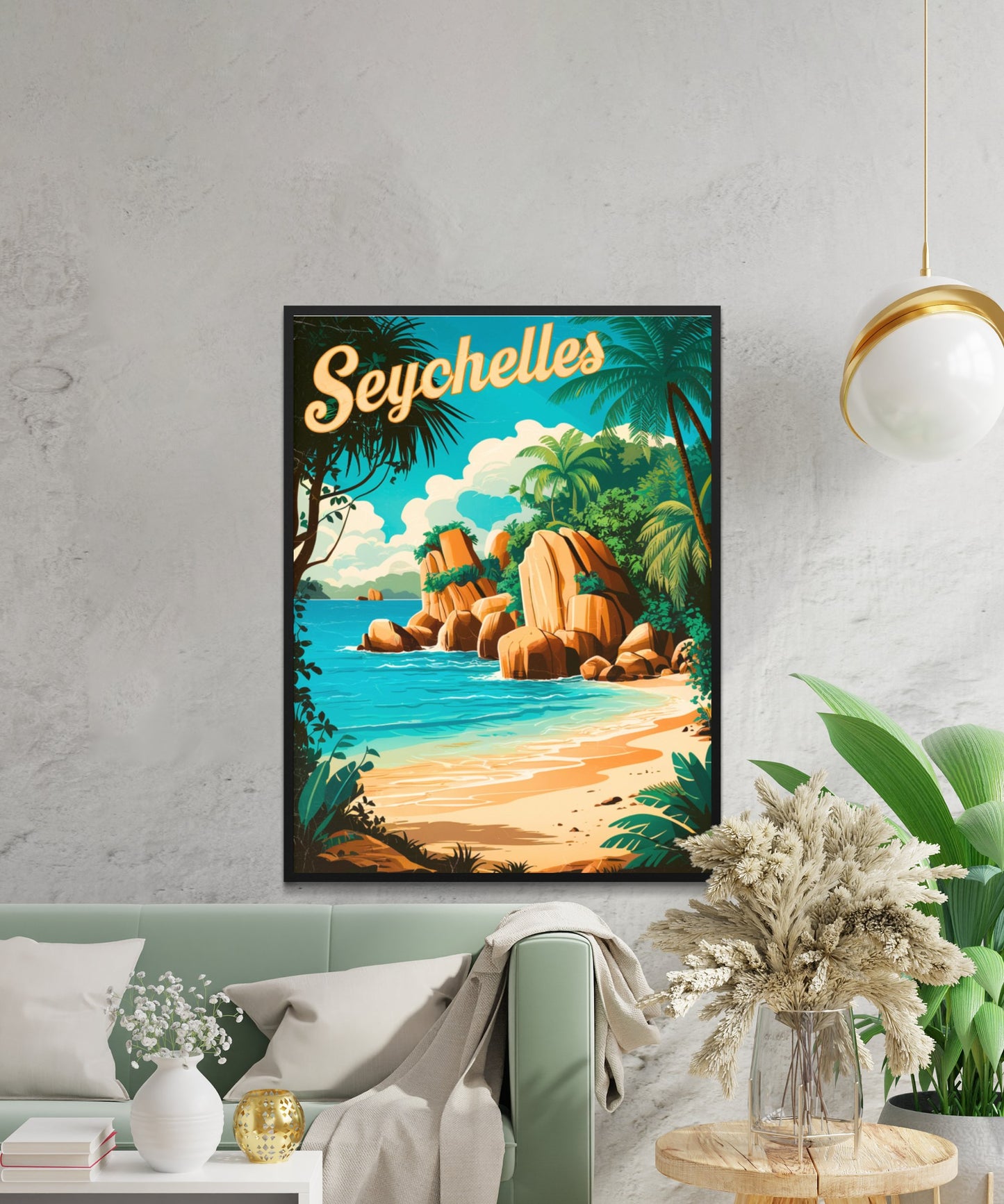 Seychelles Vintage Travel Poster - Tropical Paradise