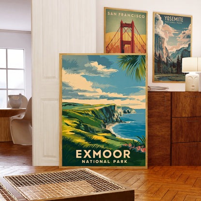 Exmoor Vintage Travel Poster