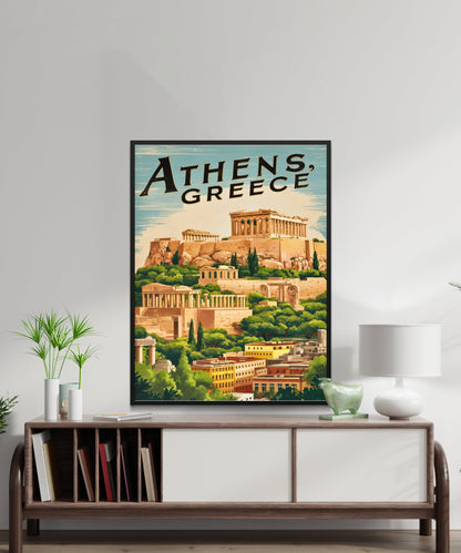 Athens Vintage Travel Poster- Gateway to Antiquity