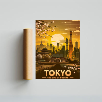 Tokyo Vintage Travel Poster - Nightlife Hotspot