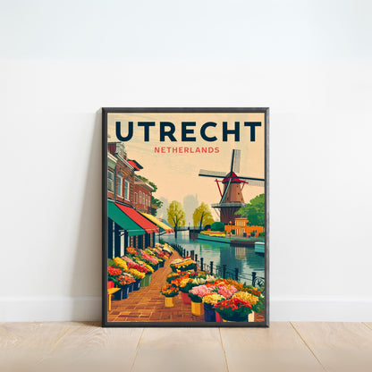 Utrecht Vintage Travel Poster