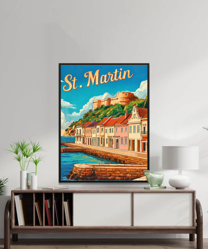 Saint Martin Vintage Travel Poster