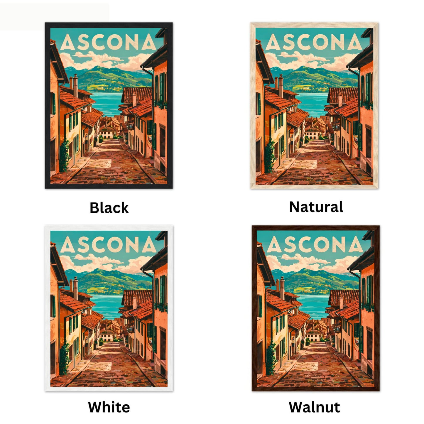 Ascona Vintage Travel Poster - Sun, Serenity, and Scenic Charm