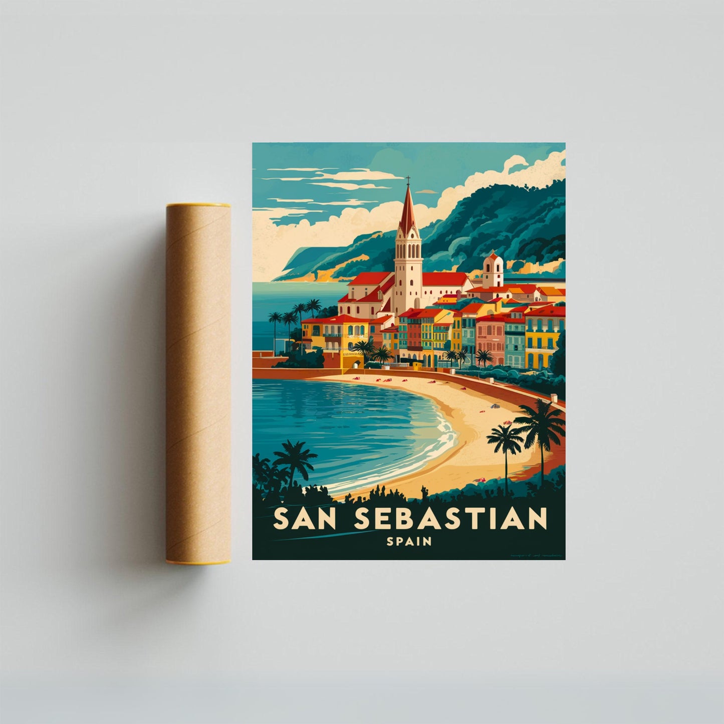 San Sebastian Vintage Travel Poster