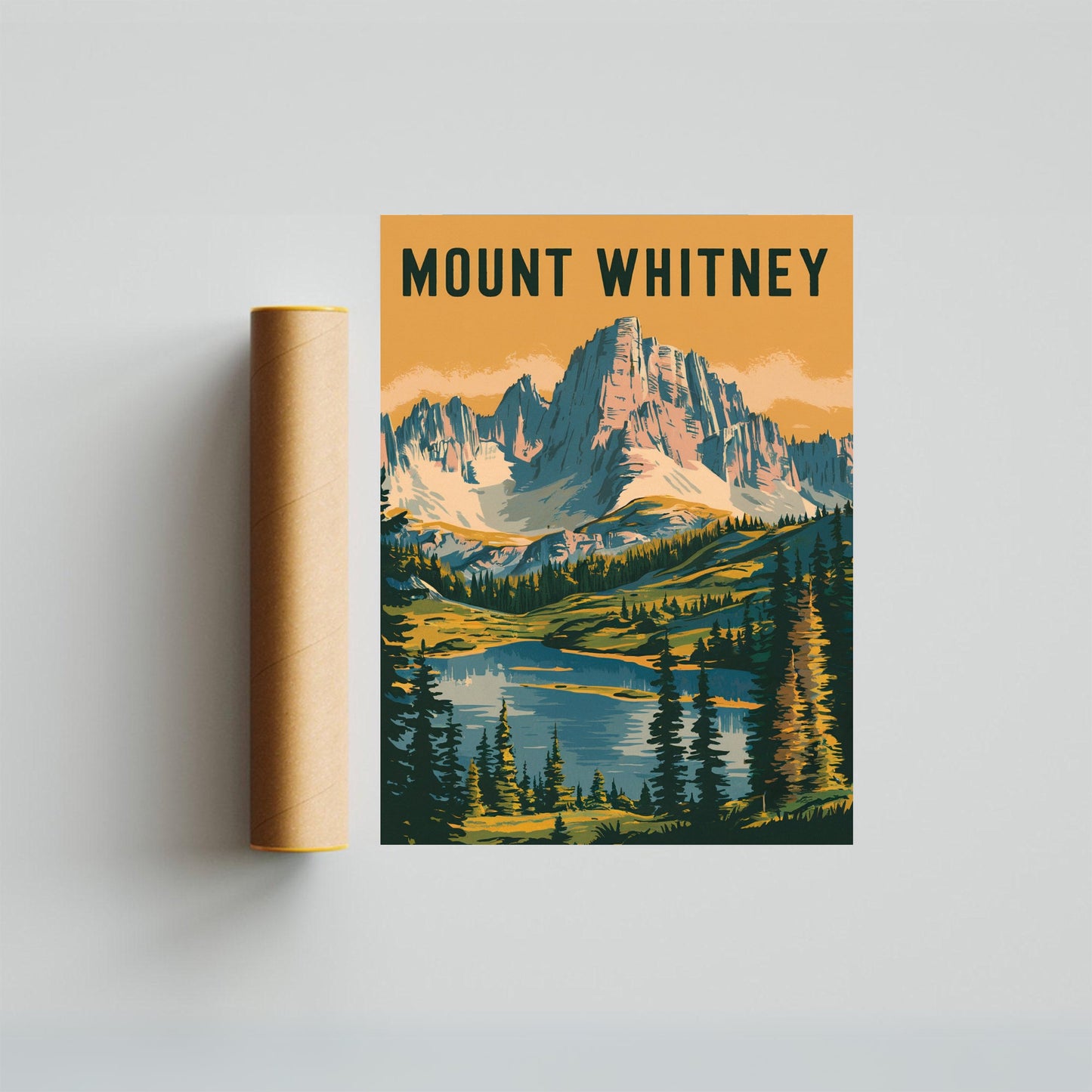 Mount Whitney Vintage Travel Poster - Timeless Sierra Nevada Beauty