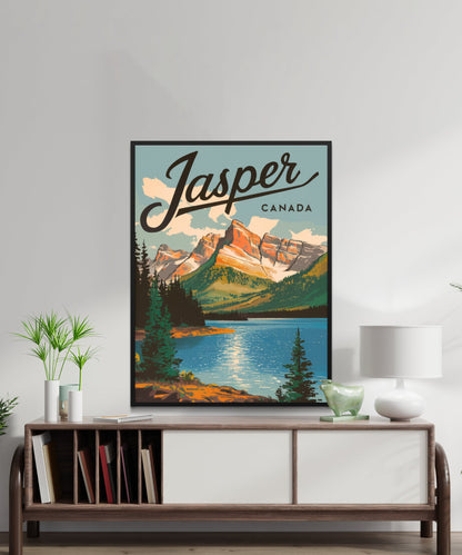 Jasper Vintage Travel Poster - Mountain Paradise