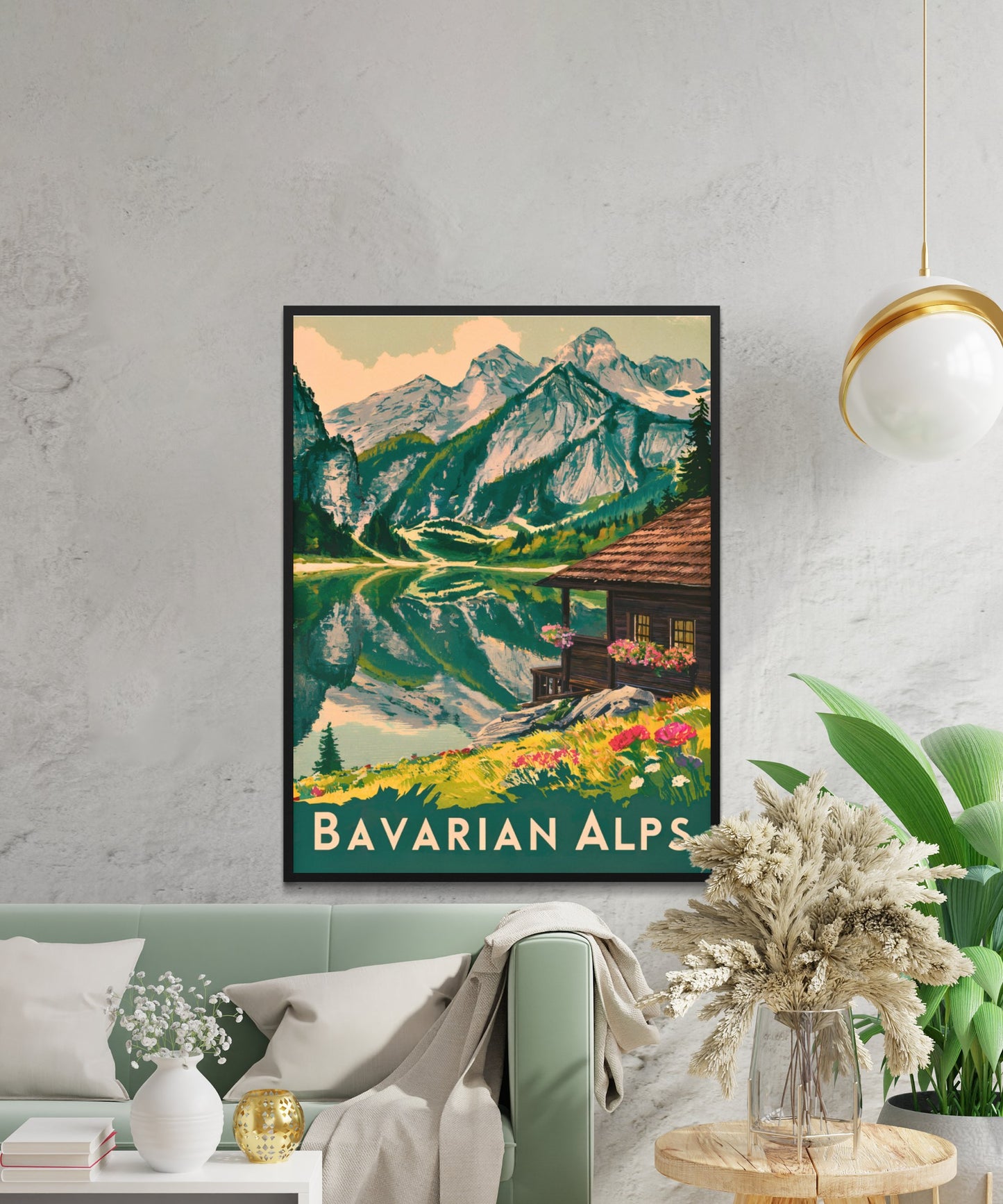 Bavarian Alps Vintage Travel Poster - Alpine Splendor