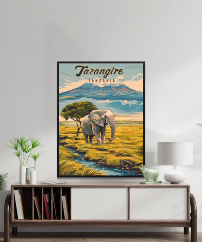 Tarangire Vintage Travel Poster - Tanzania National Park