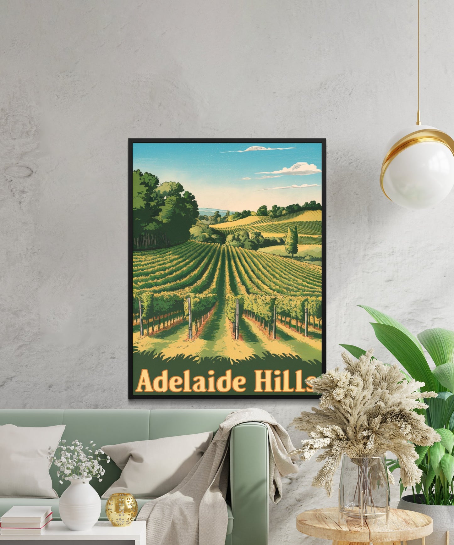 Adelaide Hills Vintage Travel Poster - Scenic Mountain Views