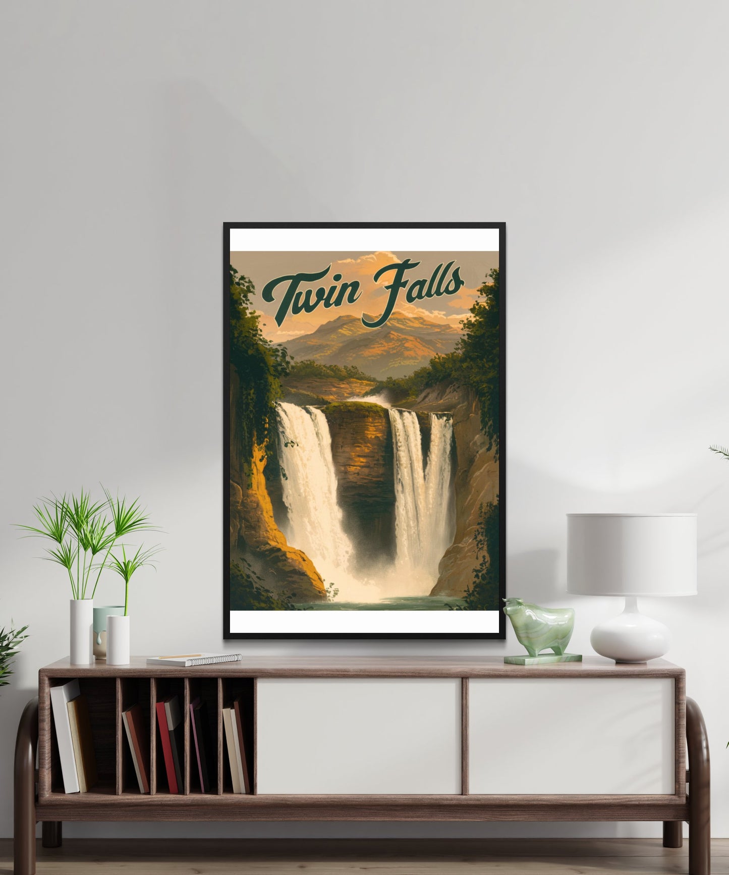 Twin Falls Vintage Travel Poster - Beautiful Views