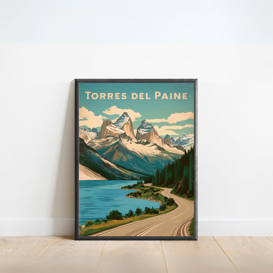 Torres del Paine Vintage Travel Poster - Epic Landscapes