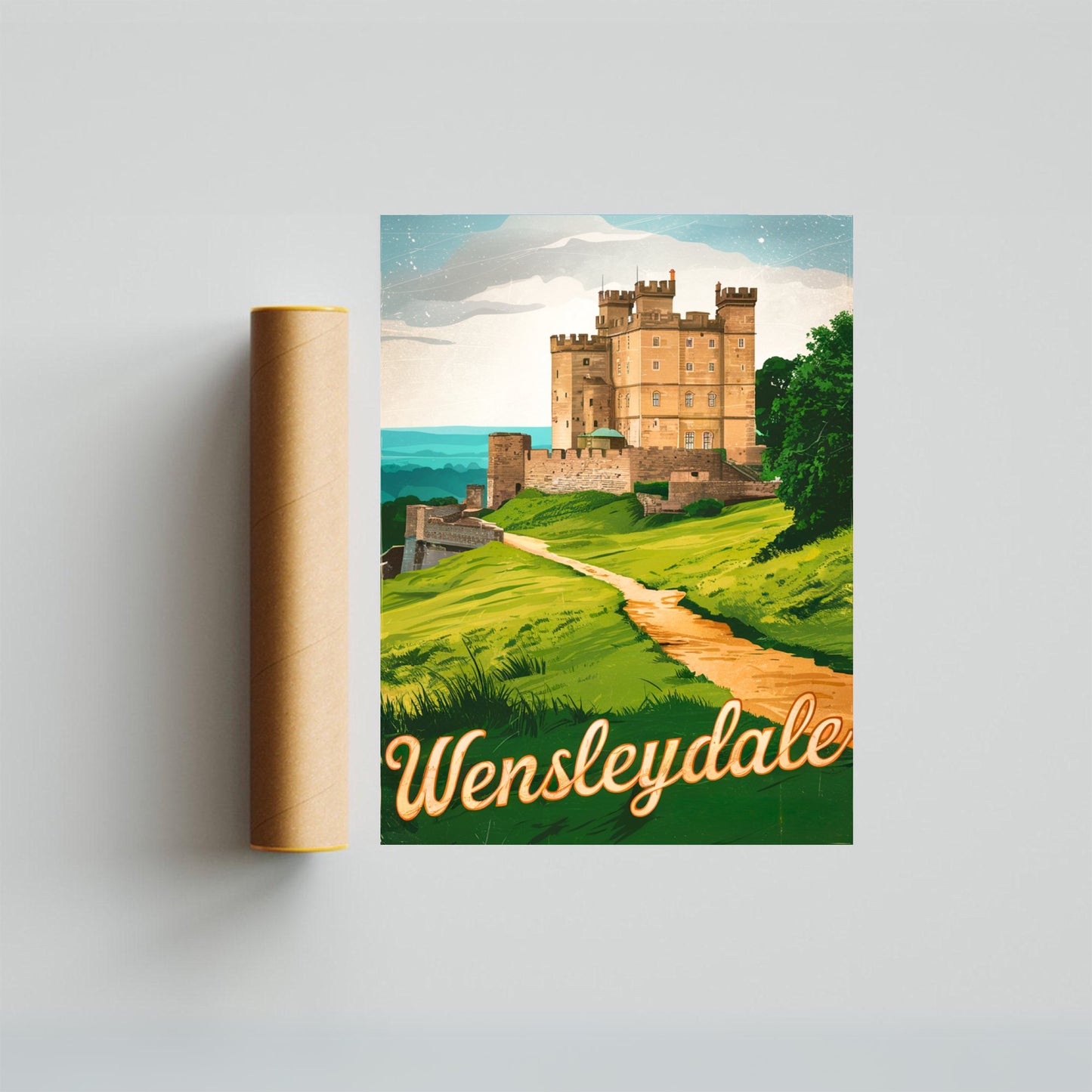 Wensleydale Vintage Travel Poster - Historic Abbey