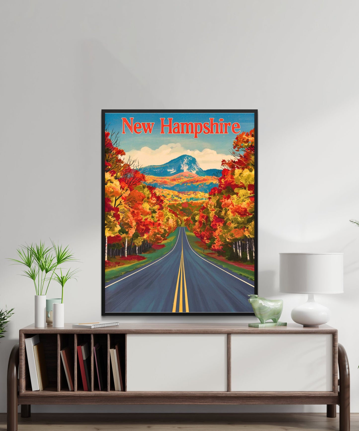 New Hampshire Vintage Travel Poster - Mountains, Lakes, and Heritage