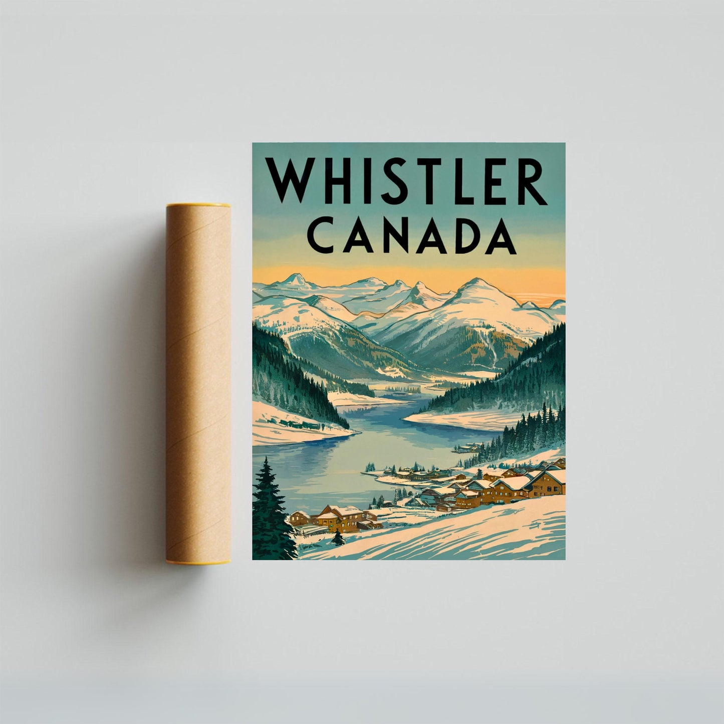 Whistler Vintage Travel Poster - Peak of Canadian Adventure