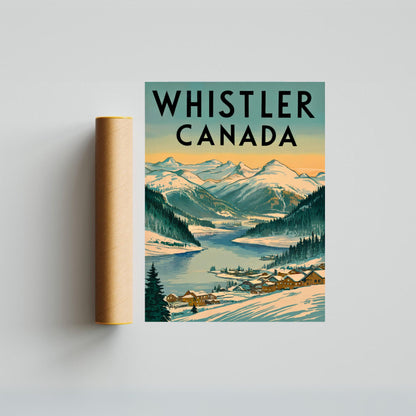 Whistler Vintage Travel Poster - Peak of Canadian Adventure