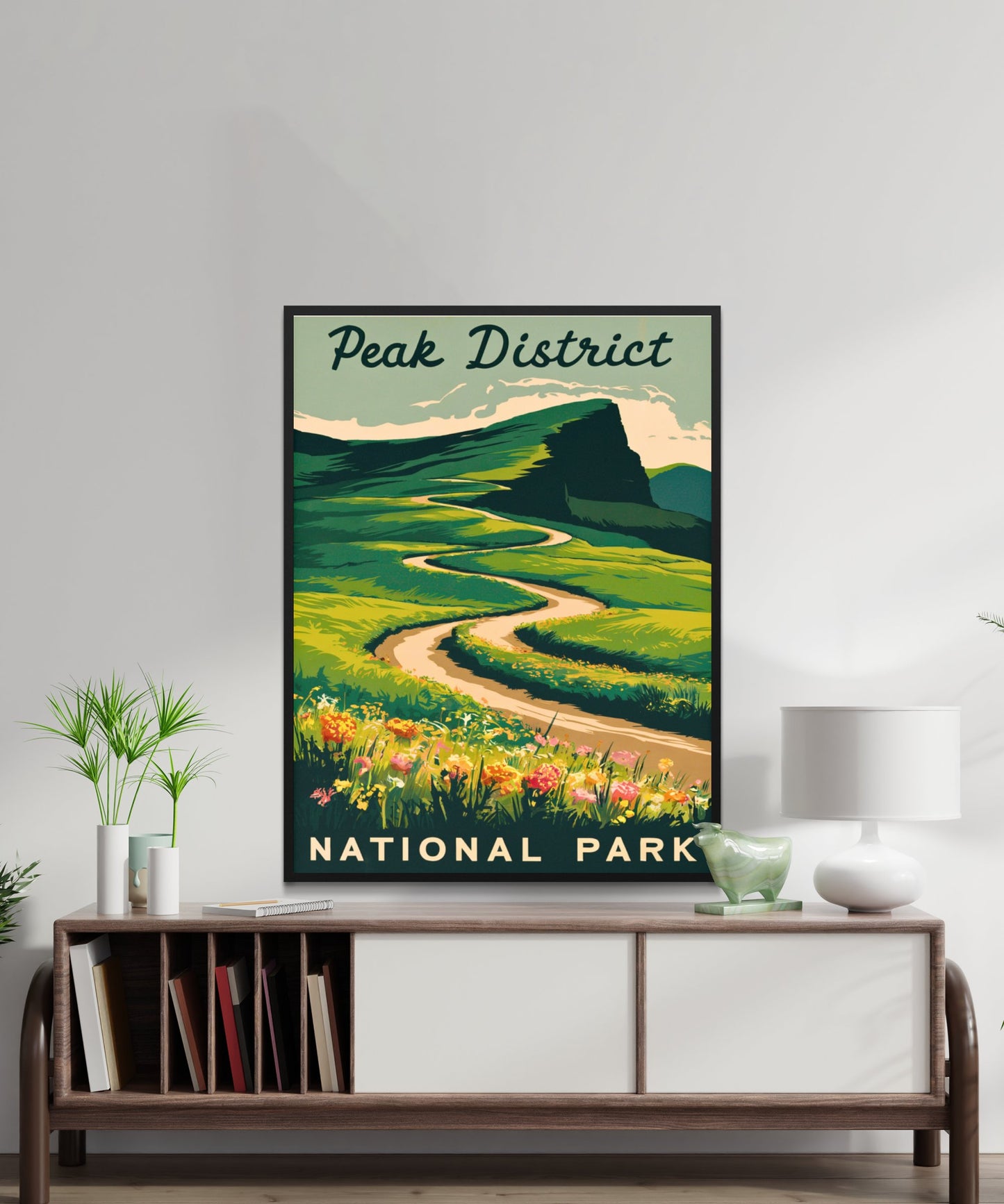 Peak District Vintage Travel Poster -Tranquil British Landscapes