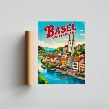 Basel Vintage Travel Poster