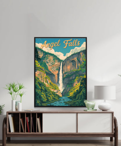 Angel Falls Vintage Travel Poster