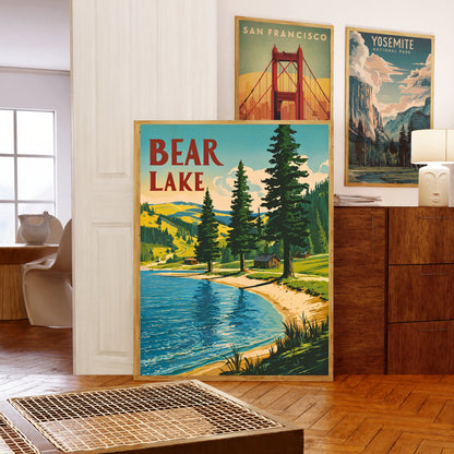 Bear Lake  Vintage Travel Poster - Utah's Gem of the Rockies