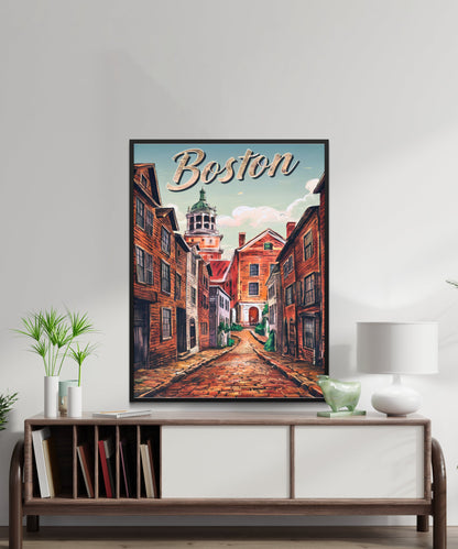 Boston Vintage Travel Poster - Timeless Cityscape