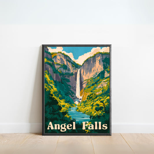 Angel Falls Vintage Travel Poster - Untamed Nature