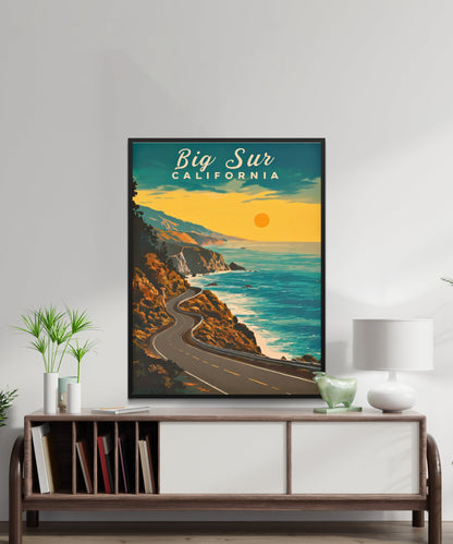 Big Sur Vintage Travel Poster