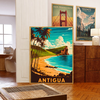 Antigua Vintage Travel Poster