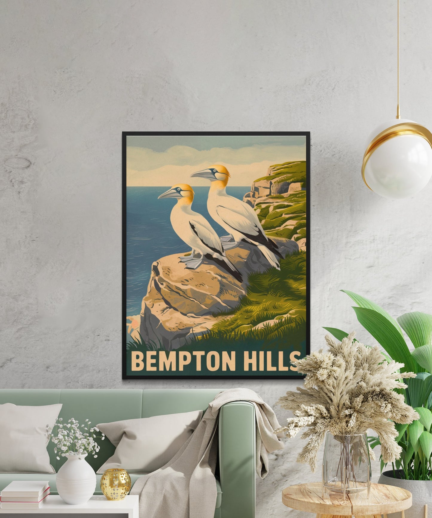 Bempton Cliffs Vintage Travel Poster - Seabird Sanctuary