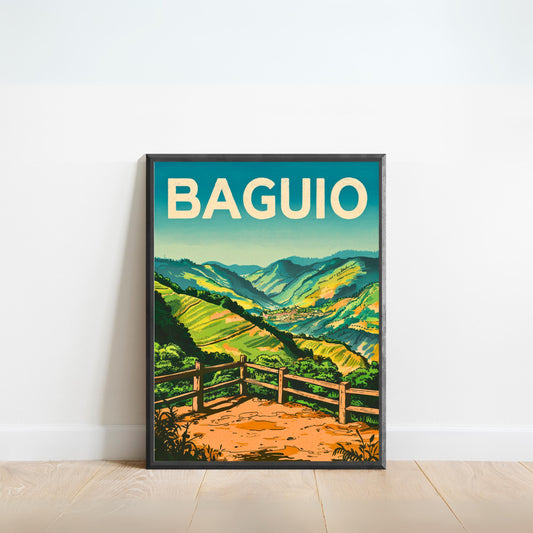 Baguio City Vintage Travel Poster